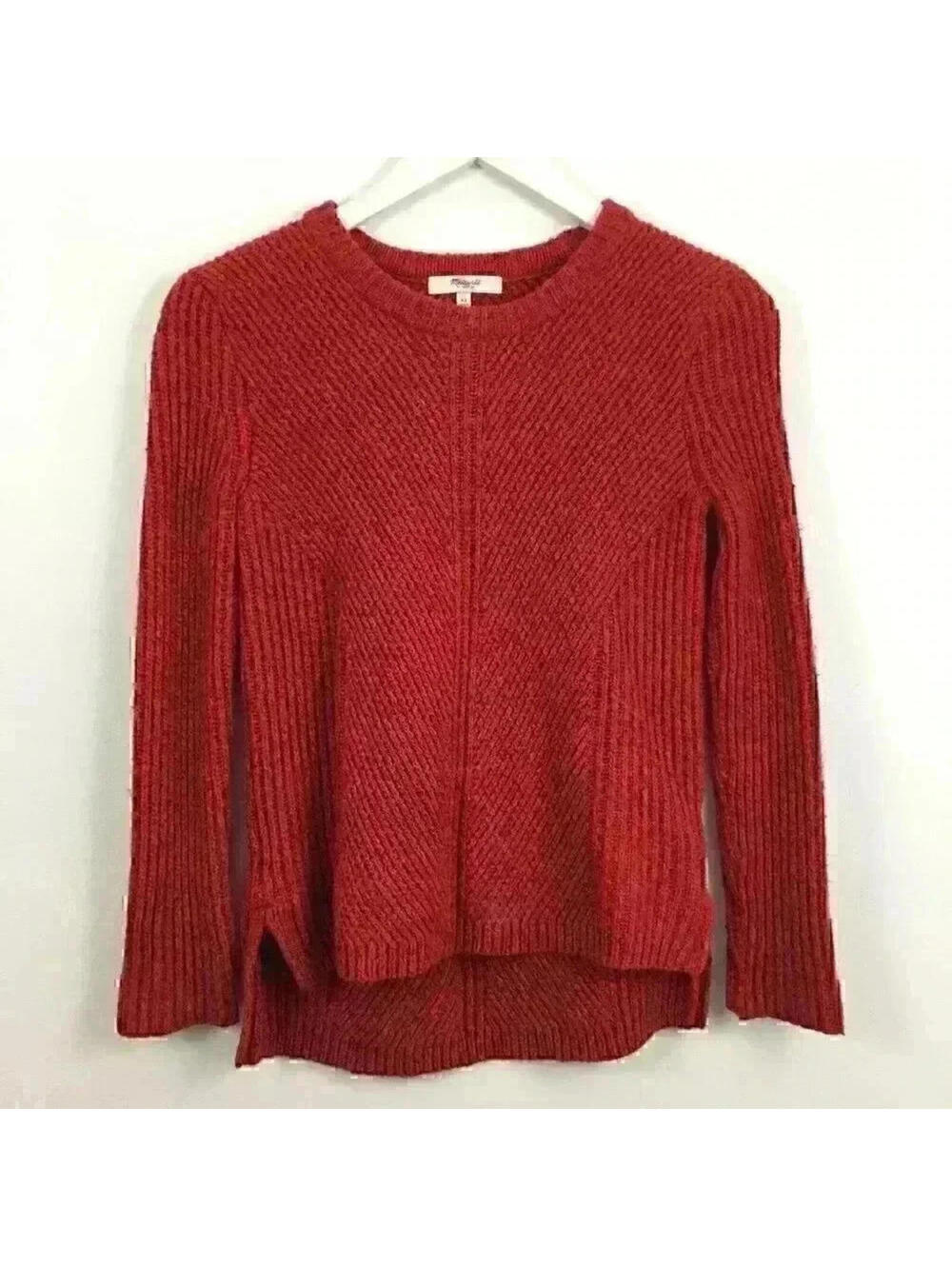 Madewell Women's Cotton Blend Pullover Long Sleeve Red Sweater Size XS